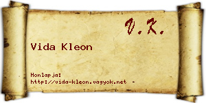 Vida Kleon névjegykártya